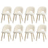 Oikiture 8PCS Dining Chairs Armchair Sherpa Golden White-Dining Chair-PEROZ Accessories