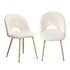 Oikiture 2PCS Dining Chairs Armchair Sherpa Wooden White-Dining Chair-PEROZ Accessories