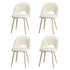 Oikiture 4PCS Dining Chairs Armchair Sherpa Wooden White-Dining Chair-PEROZ Accessories
