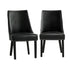 Oikiture 2PCs PU Leather Dining Chair Kitchen Padded Seat Design Black-Dining Chair-PEROZ Accessories