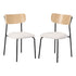 Oikiture 2PCS Dining Chairs Padded Kitchen Chair Corduroy Beige-Dining Chair-PEROZ Accessories
