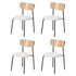 Oikiture 4PCS Dining Chairs Padded Kitchen Chair Corduroy Beige-Dining Chair-PEROZ Accessories