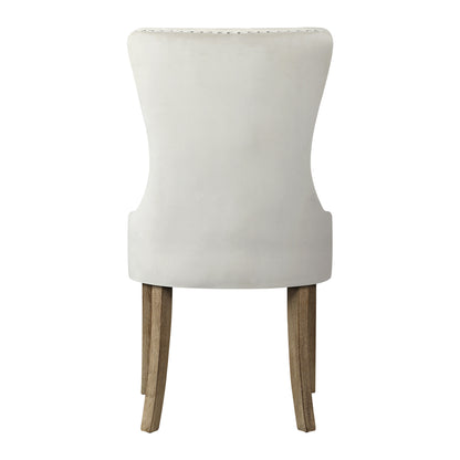 Oikiture Velert Dining Chair with Wooden Frame and French Tufted X2 Beige-Dining Chairs-PEROZ Accessories