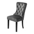 Oikiture Velert Dining Chair with Wooden Frame and French Tufted X2 Grey-Dining Chairs-PEROZ Accessories