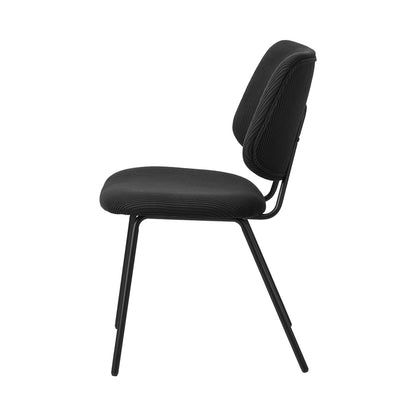 Oikiture 4x Dining Chair Vintage Retro Polyester Padded Dark Grey-Dining Chair-PEROZ Accessories