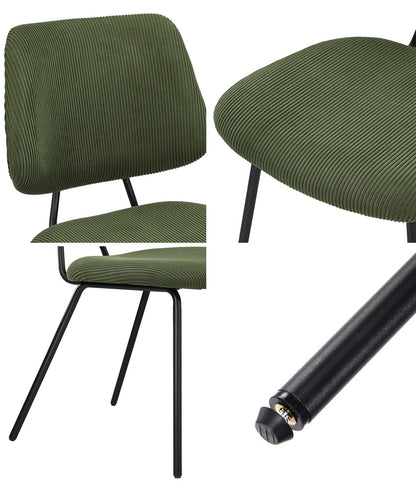 Oikiture 4x Dining Chair Vintage Retro Polyester Padded Green-Dining Chair-PEROZ Accessories