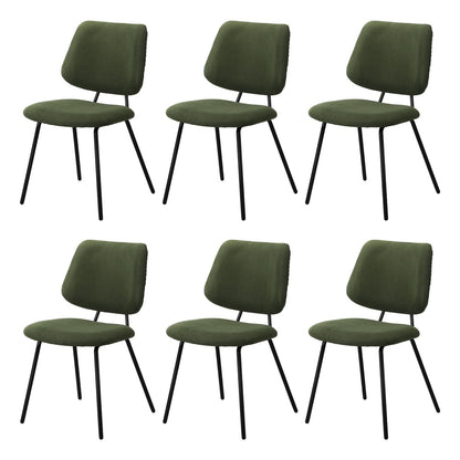 Oikiture 6x Dining Chair Vintage Retro Polyester Padded Green-Dining Chair-PEROZ Accessories