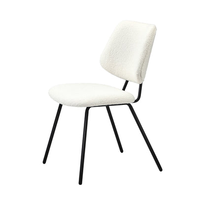 Oikiture 2x Dining Chair Vintage Retro Sherpa White-Dining Chair-PEROZ Accessories