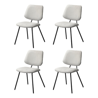 Oikiture 4x Dining Chair Vintage Retro Polyester Padded White-Dining Chair-PEROZ Accessories