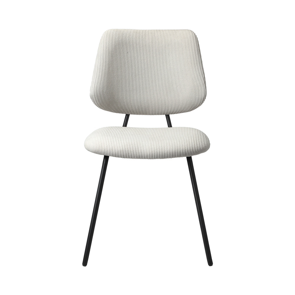 Oikiture 4x Dining Chair Vintage Retro Polyester Padded White-Dining Chair-PEROZ Accessories