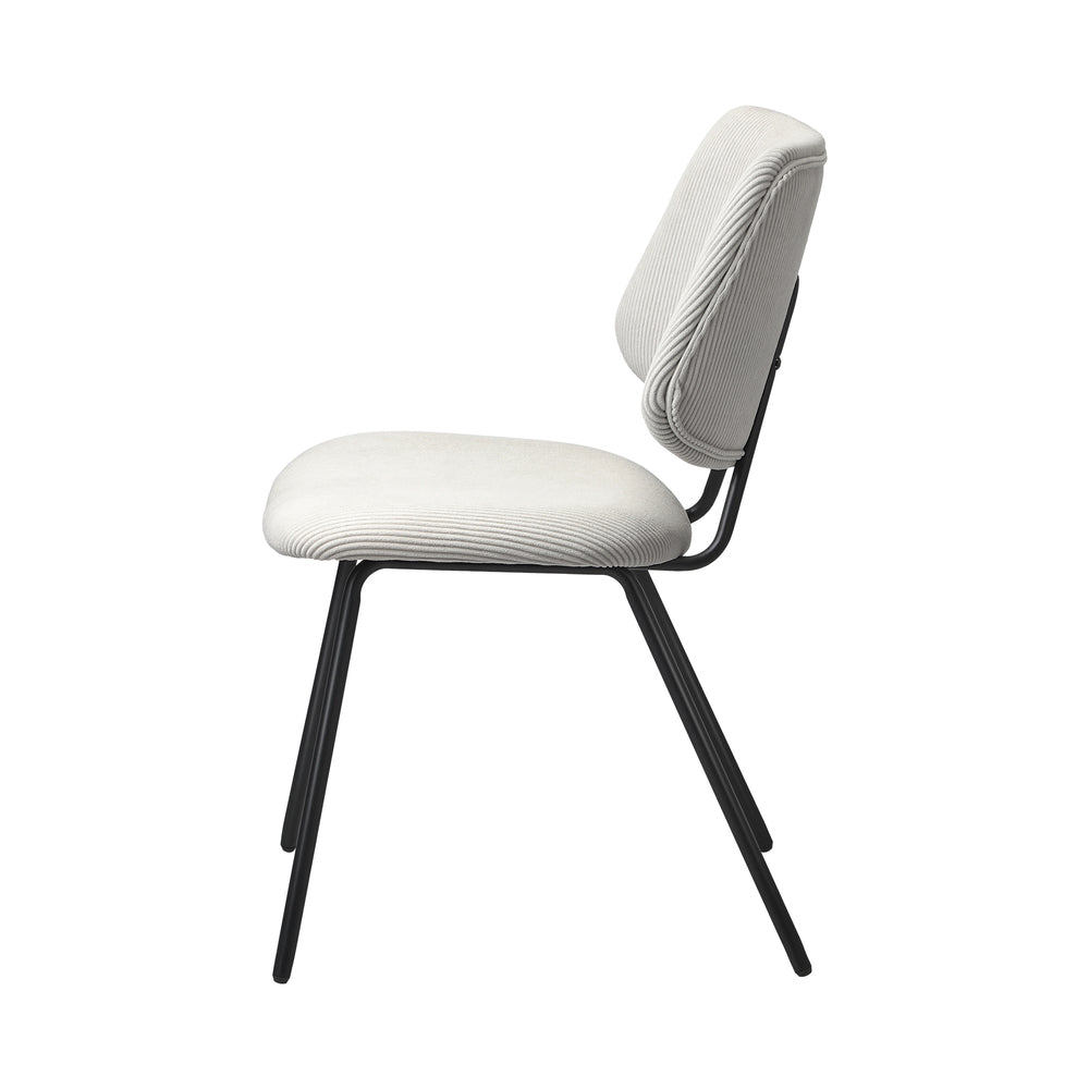 Oikiture 4x Dining Chair Vintage Retro Polyester Padded White-Dining Chair-PEROZ Accessories