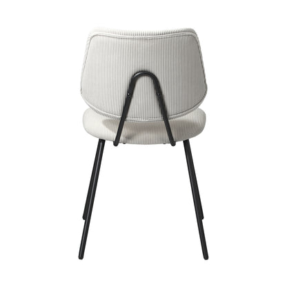 Oikiture 4x Dining Chair Vintage Retro Polyester Padded White-Dining Chair-PEROZ Accessories