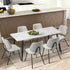 Oikiture 4x Dining Chair Vintage Retro Polyester Padded White-Dining Chair-PEROZ Accessories
