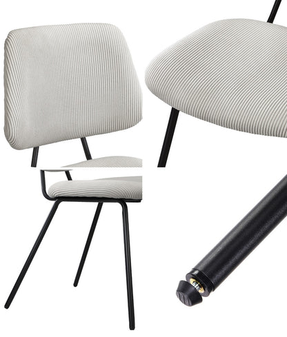 Oikiture 4x Dining Chair Vintage Retro Polyester Padded White-Dining Chair-PEROZ Accessories