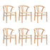 Oikiture Set of 6 Wooden Dining Chair Wishbone Shaped Chair-Dining Chair-PEROZ Accessories