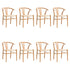Oikiture Set of 8 Wooden Dining Chair Wishbone Shaped Chair-Dining Chair-PEROZ Accessories