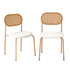 Oikiture 2PCS Rattan Dining Chair Sherpa White-Dining Chairs-PEROZ Accessories