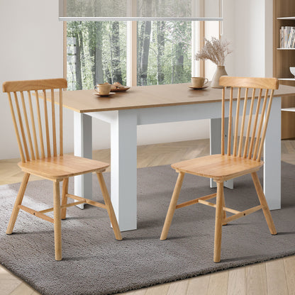 Oikiture 2x Dining Chairs Minimalist Vertical Back Wooden-Dining Chairs-PEROZ Accessories