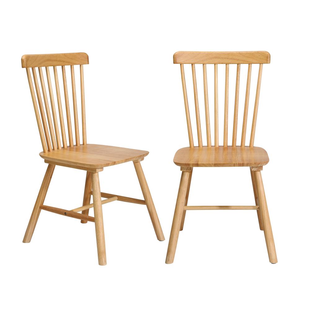 Oikiture 2x Dining Chairs Minimalist Vertical Back Wooden-Dining Chairs-PEROZ Accessories