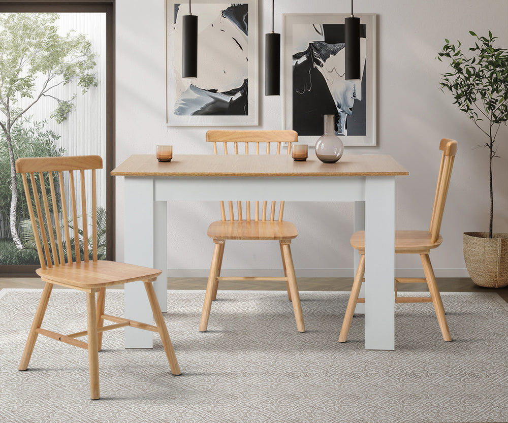 Oikiture 2x Dining Chairs Minimalist Vertical Back Wooden-Dining Chairs-PEROZ Accessories