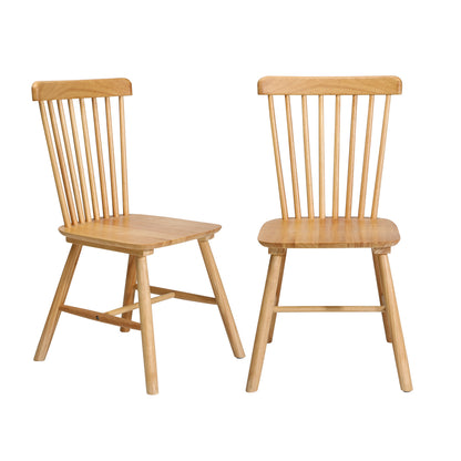Oikiture 4x Dining Chairs Minimalist Vertical Back Wooden-Dining Chair-PEROZ Accessories