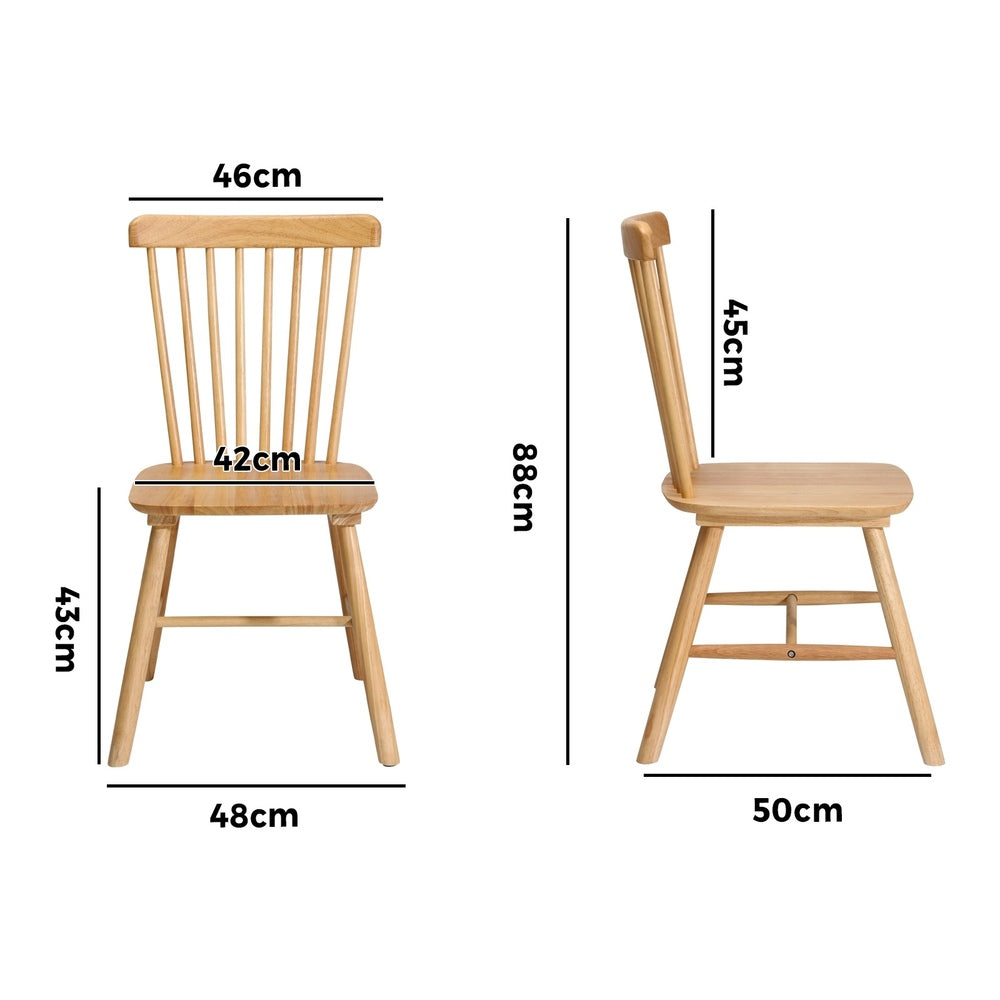Oikiture 4x Dining Chairs Minimalist Vertical Back Wooden-Dining Chair-PEROZ Accessories