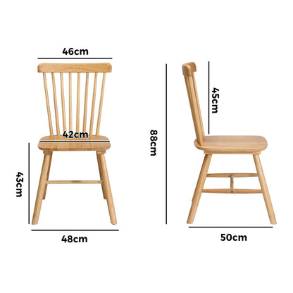 Oikiture 4x Dining Chairs Minimalist Vertical Back Wooden-Dining Chair-PEROZ Accessories