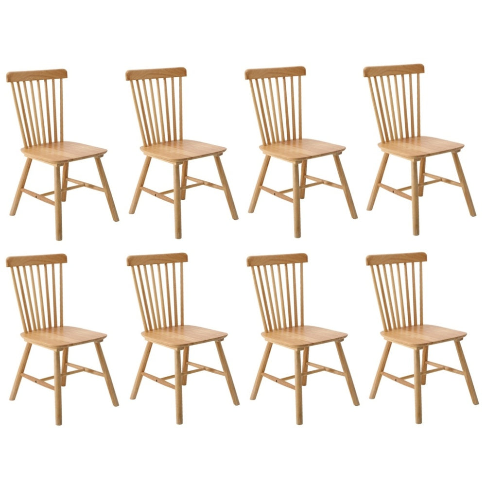 Oikiture 8x Dining Chairs Minimalist Vertical Back Wooden-Dining Chair-PEROZ Accessories