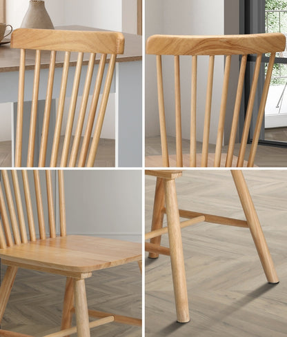 Oikiture 8x Dining Chairs Minimalist Vertical Back Wooden-Dining Chair-PEROZ Accessories