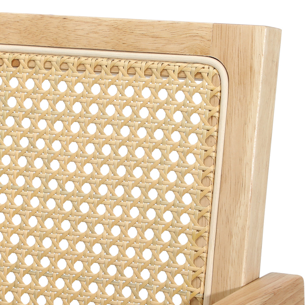 Oikiture 2x Dining Chairs Rattan Wooden Natural-Dining Chairs-PEROZ Accessories