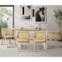 Oikiture 6x Wooden Dining Chairs Rattan Natural-Dining Chair-PEROZ Accessories