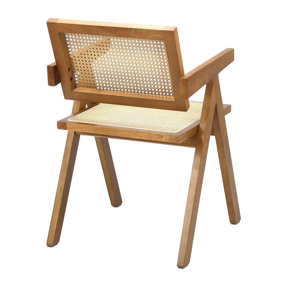 Oikiture 4x Dining Chairs Rattan Chair Wooden Walnut-Dining Chair-PEROZ Accessories