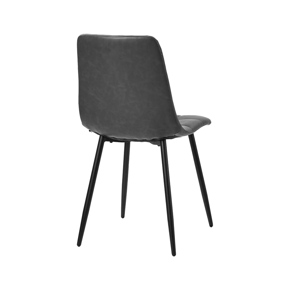 Oikiture 4x Dining Chairs PU Leather Padded Seat Retro Grey-Dining Chair-PEROZ Accessories