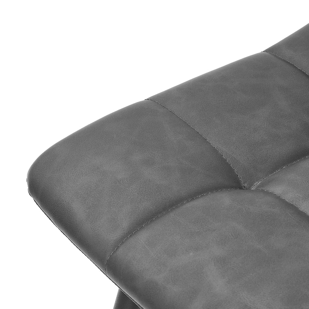 Oikiture 4x Dining Chairs PU Leather Padded Seat Retro Grey-Dining Chair-PEROZ Accessories