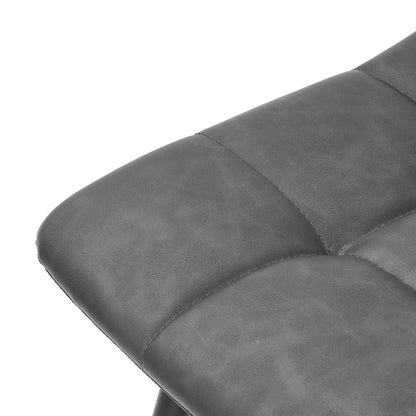 Oikiture 4x Dining Chairs PU Leather Padded Seat Retro Grey-Dining Chair-PEROZ Accessories