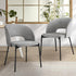 Oikiture Dining Chair Set of 2 Sherpa Kitchen Chair Grey and Black-Dining Chairs-PEROZ Accessories