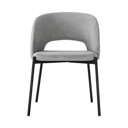 Oikiture Dining Chair Set of 2 Sherpa Kitchen Chair Grey and Black-Dining Chairs-PEROZ Accessories