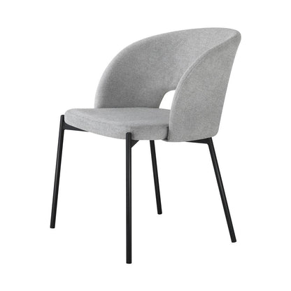Oikiture Dining Chair Set of 2 Sherpa Kitchen Chair Grey and Black-Dining Chairs-PEROZ Accessories