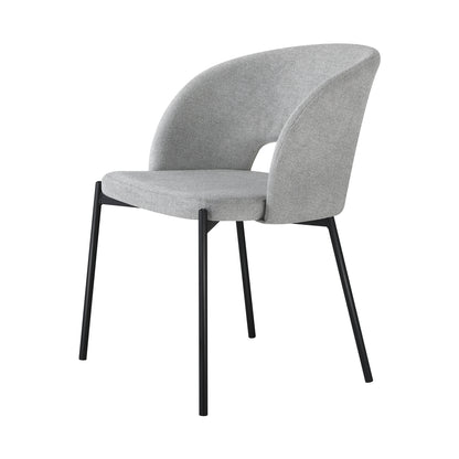Oikiture Dining Chair Set of 2 Sherpa Kitchen Chair Grey and Black-Dining Chairs-PEROZ Accessories