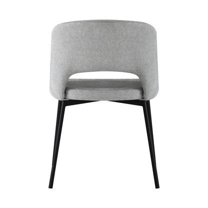 Oikiture Dining Chair Set of 2 Sherpa Kitchen Chair Grey and Black-Dining Chairs-PEROZ Accessories