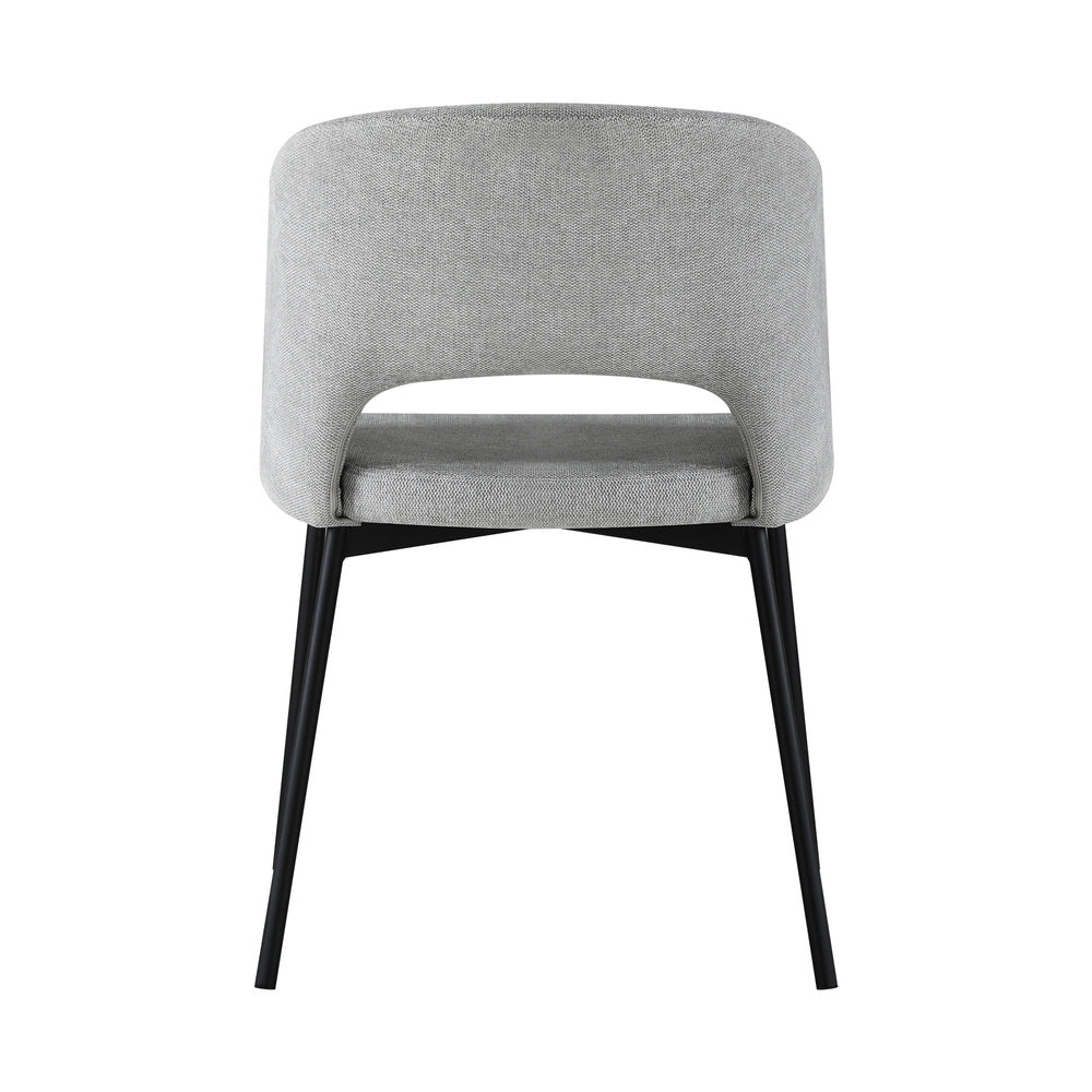 Oikiture Dining Chair Set of 2 Sherpa Kitchen Chair Grey and Black-Dining Chairs-PEROZ Accessories
