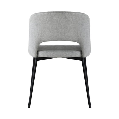 Oikiture Dining Chair Set of 2 Sherpa Kitchen Chair Grey and Black-Dining Chairs-PEROZ Accessories