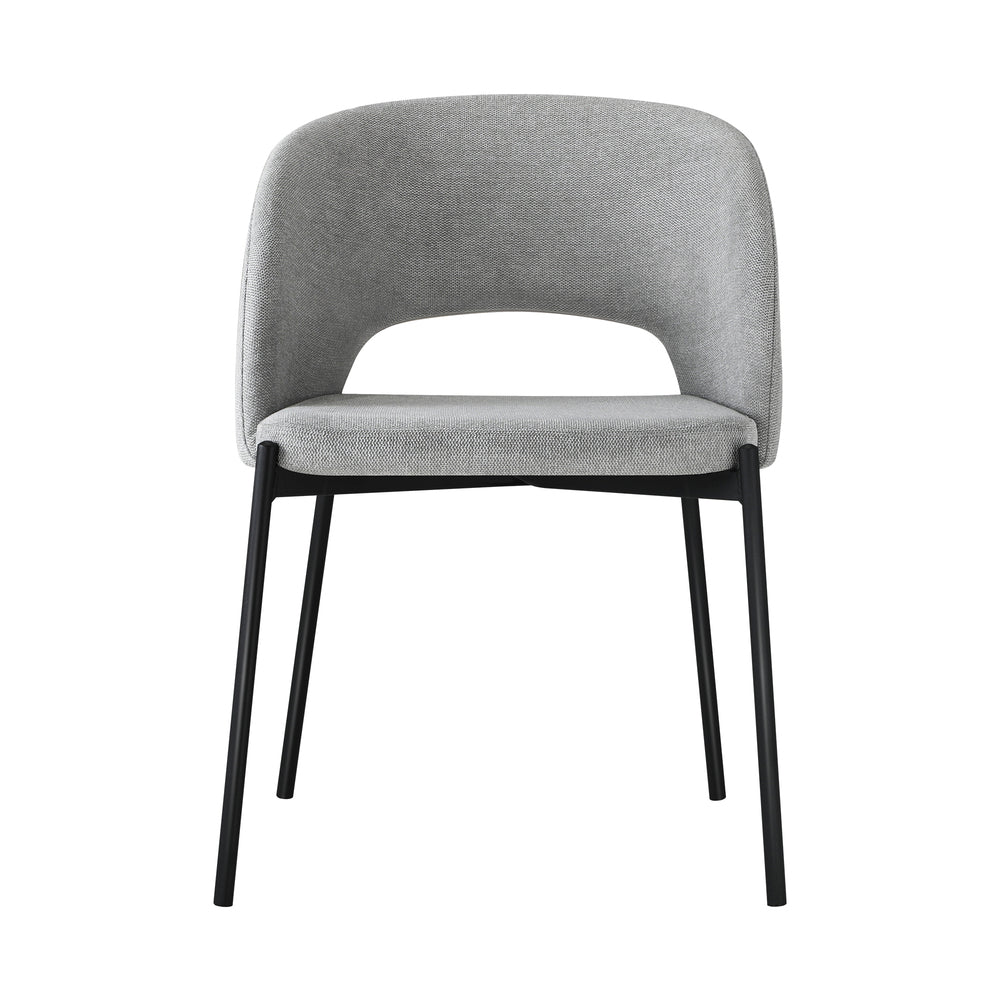 Oikiture 4x Armchair Dining Chair Fabric Grey &amp; Black-Dining Chair-PEROZ Accessories