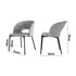 Oikiture 4x Armchair Dining Chair Fabric Grey & Black-Dining Chair-PEROZ Accessories