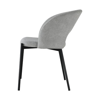 Oikiture 6x Armchair Dining Chair Fabric Grey &amp; Black-Dining Chair-PEROZ Accessories