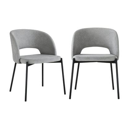 Oikiture 8x Dining Chair Tub Armchairs Fabric Grey &amp; Black-Dining Chair-PEROZ Accessories