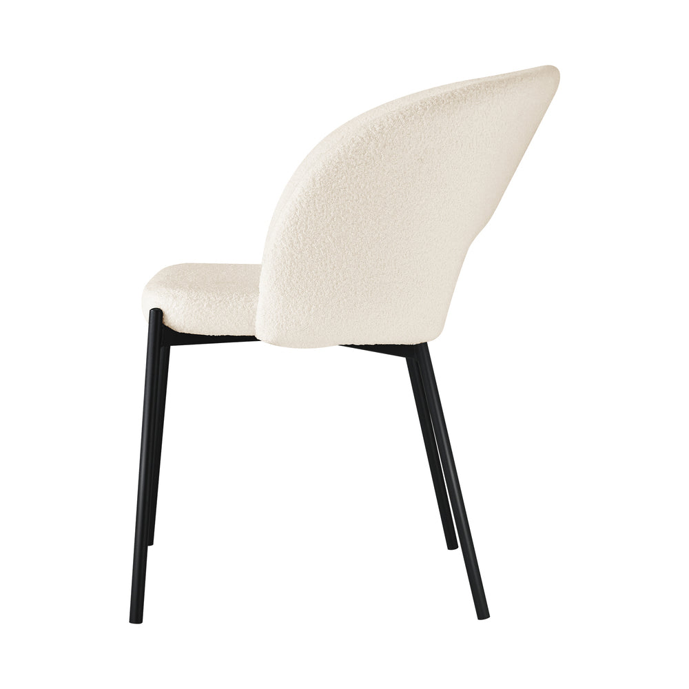 Oikiture 6x Armchair Dining Chair Sherpa White &amp; Black-Dining Chair-PEROZ Accessories