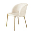 Oikiture Dining Chair Set of 2 Sherpa White and Gold-Dining Chairs-PEROZ Accessories