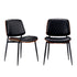 Oikiture 8x Dining Chairs Retro PU Leather Solid Wood Metal Leg Black-Dining Chair-PEROZ Accessories