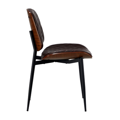 Oikiture 4x Dining Chairs Leather Wooden Metal Legs Walnut-Dining Chairs-PEROZ Accessories